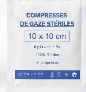 Compresses de gaze stériles 10 × 10