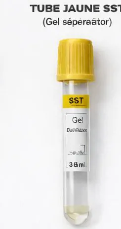 Tube jaune SST (gel séparateur)